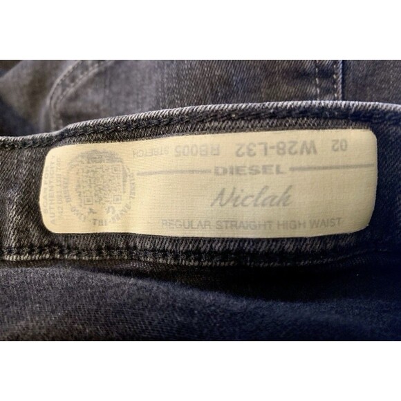 Diesel Black Niclah Regular Straight High Waist Stretch Jean Women’s Size 28-32 - Picture 13 of 14
